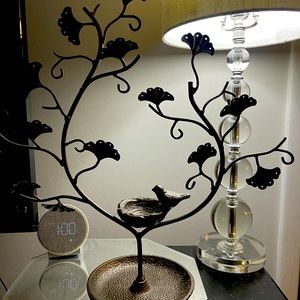 Wrought iron bird jewelry  holder.